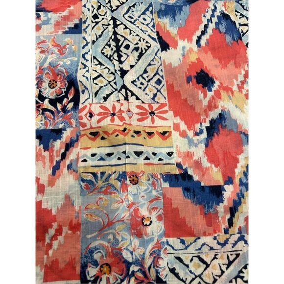 🌼5for$25🌼Alfred Dunner Cotton Pink Blue Patchwork Print Top 3/4 Sleeve - Picture 8 of 8
